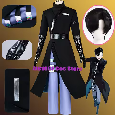Anime Alien Stage Ivan Cosplay Round 6 Alien Stage Cosplay Ivan Wig Men Black Sorrow Uniform Suit Pa