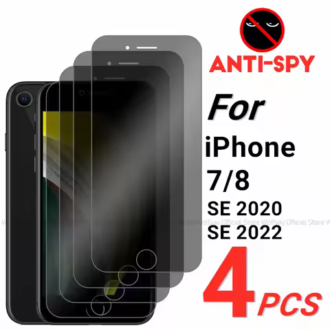 2/4PCS Privacy Screen Protector For iPhone SE 2020 Anti-Spy Tempered Glass iPhone 7 8 SE 2020 SE 202