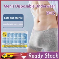 [SG] Men's Disposable Brief 5PCS Men Underwear Briefs Individually Packed 100% Sterile Travel Underw