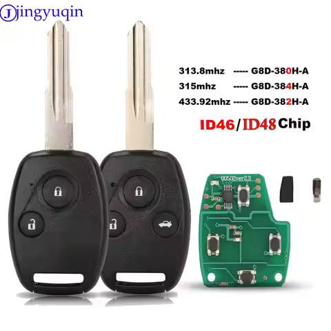 jingyuqin G8D-380/2/4H-A Remote Car Key For Honda Accord C-rv 1999 2000 ID46/ID48 Chip Car Key Hon58