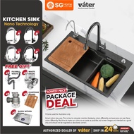 [NEW] Vater 7546 Premium Nano ABCD Sink Package Deals Stainless Steel Sinki Dapur Nordic Sink Dapur Kitchen Sink Double