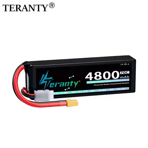 TERANTY Lipo Battery 2S 4800mAh 7.4V 7.6V 70C 120C with T XT60 XT90 Plug for RC Car Truck FPV Drone 