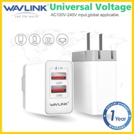 Wavlink 2-Port 12.5W/2.4A Smart Multi-Port Desktop Fast Charging Wall Charger Fast Charging USB 3.0 Foldable Plug Travel Charger Compatible with 5V electronic mobile devices such as cell phone, iPad, Samsung Galaxy Tab