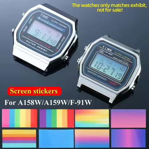 F91W Screen stickers Rainbow For Casio A158W A159W F-91W Display Screen Coating color DIY modificati