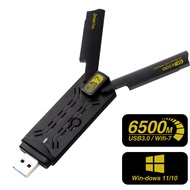 FONKEN BE6500 WiFi 7 USB อะแดปเตอร์ WiFi 6500Mbps USB ไตรแบนด์2.4G/5G/6GHz การ์ดเน็ตเวิร์คสำหรับ Win