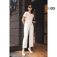 Quần công sở nữ trắng dáng baggy SIXDO (White Woven Baggy Pants)