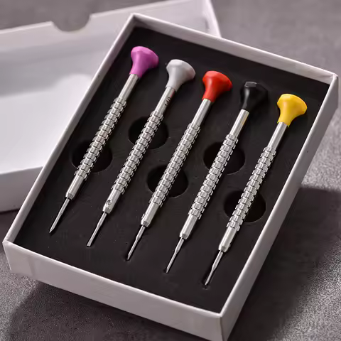 Professional 0.8-1.6mm Steel Screwdriver Set Precision Slotted Watch Repair Tool Kit For Rolex/Omega