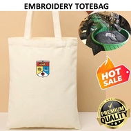 EMBROIDERY SULAM UKM UNIVERSITI KEBANGSAAN MALAYSIA LOGO TOTE BAG CANVAS BEIGE