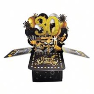1pc, 16th/18th/21st/30th/40th/50th/60th/70th/80th/90th Happy Birthday Pop-Up Greeting Card, 30th Bir