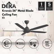 DEKA KRONOS 56" 5 METAL BLADE REMOTE CONTROL CEILING FAN K5 || 5 BLADE REGULATOR CEILING FAN DK10