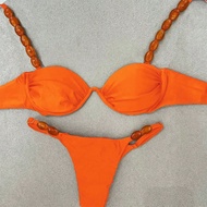 บิกินี่ชุดว่ายน้ำสำหรับผู้หญิง Polovedo Official สีพื้นเซ็กซี่