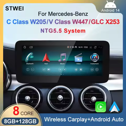 STWEI Android14 Car Multimedia Wireless AUTO CarPlay 12.3inch Screen For Mercedes Benz V Class W447 