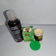 paket toner fleksol + cream whitening hijau