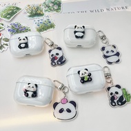 panda pendant case For QCY Crossky C30/C30S T20 HT03 HT07 T17 T8/T8s/T8pro Case Silicone earphone Co