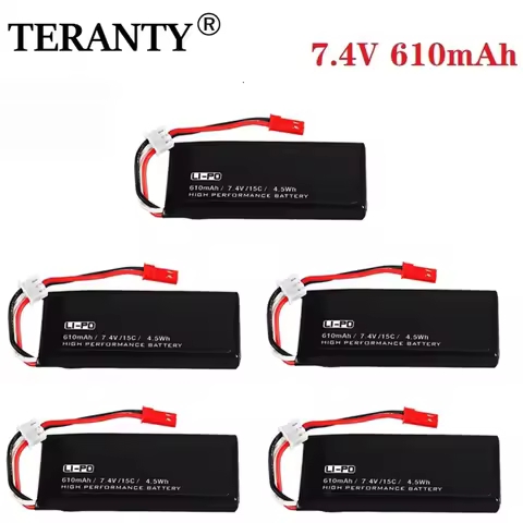 1-5Pcs 7.4V 15C 610mAh Lipo Battery Quadcopter Spare 7.4V Rechargeable battery For RC toys X4 H502S 