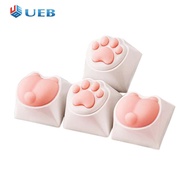 4ชิ้นพวงกุญแจอุ้งเท้าแมวหมวกแก็ปคีย์บอร์ดสะโพกอุปกรณ์เสริมแป้นพิมพ์น่ารัก Keycaps MX Keycaps สำหรับค