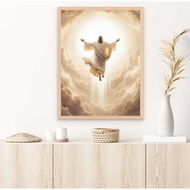 Jesus Ascends to Heaven, Christian Wall Art, Jesus Shepherd Art, Jesus Art Prints, Catholic Art, Bib