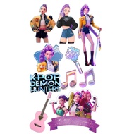 Kpop Demon Hunter Cake Topper Glossy Paper | Topper KPOP DEMON HUNTER Custom Name