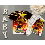 3D printed Thai sweatshirt set for boys with cute Poke mon print 10-60kg