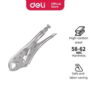 Deli Tools DL2001 Curved Jaw Locking Pliers 10" 58-62 HRC Hardness