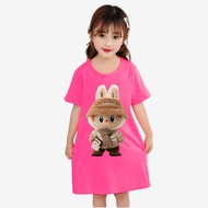 daster anak perempuan gambar bokena labubu monster 3-10th k.198