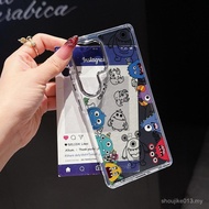 Clear Metal Camera Phone Case Bright Cartoon Monster Design For Samsung A13 A21S A05 A24 A06 A31 A71
