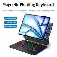 Magnetic Floating Case for iPad Backlit Wireless Bluetooth Trackpad Keyboard Cover Slim Portable Pro