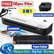 Office Hot & Cold Laminator Machine With Paper Cutter Corner Rounder For A4 Document Photo Plastic F