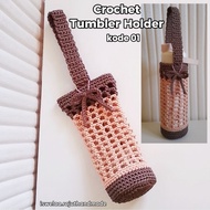 [PRE-ORDER] 26 oz Knitted Drinking Bottle Bag Aesthetic Crochet Tumbler Holder/ (Customizable) code 