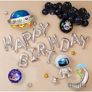 SET Foil Balloon Happy Birthday Astronaut Ufo Galaxy Outer Space Planet Astronaut Outer Space Birthd