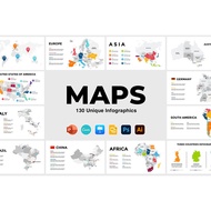 Premium World Map infographics for presentation powerpoint slides