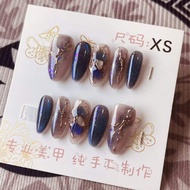 T170 XS Size Handmade Nail Art Wedding Nails Almond Shaped Acrylic Nail Tips for Daily Wear And Beau