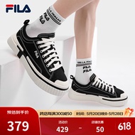 斐乐（FILA）【张艺兴同款】LOOP断层鞋男鞋帆布鞋新款休闲鞋运动板鞋 黑-BK 42.5