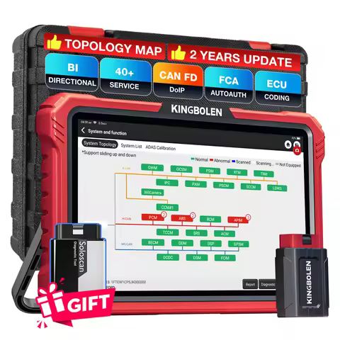 KINGBOLEN K8 Elite Bidirectionnal OBD2 Scanner ECU Coding CANFD FCA 40+ Service All System Diagnosti