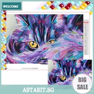 5D DIY Full Square Drill Diamond Painting Cat Kit Home Decor Art 65x45cm