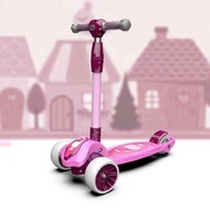 Scooter Stroller, Children's Large 3-wheel Scooter With High Adjustable Led Lights