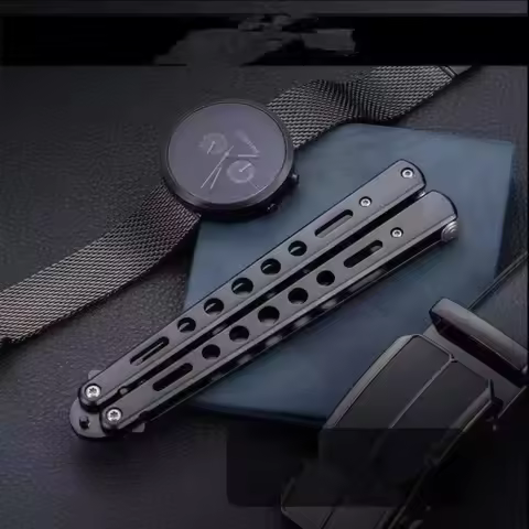 Trainer Butterfly Knife Practice Knife Metal Butterfly Steel Trainer Knife Folding Knife for Practic