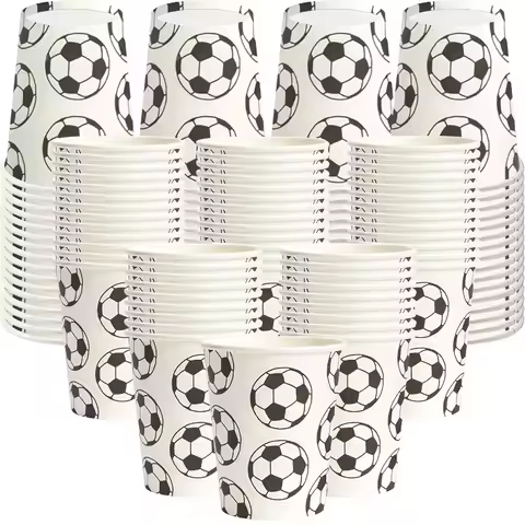 24pcs Football Cup Sports Scene Decoration Props Paper Cup Sports Cup Birthday Party Supplies Dispos