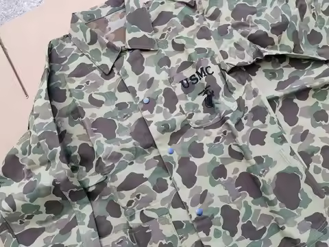 USMC P42 WW2 HBT Frogskin Camouflage Reversible Jacket And Trousers Set for Reenactments
