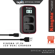 KingMa LP-E6 Battery LCD Dual Charger Kit For Canon EOS R5 R6 R 5D Mark II III IV 5DS 5DSR 6D 7D Mar