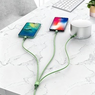 Portable Data Cable for Car, Office & Bedroom, 3-in-1 Fast Charging Cable