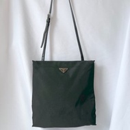 Prada shoulder bag 黑色側肩包 配加金屬鏈 日本中古vintage