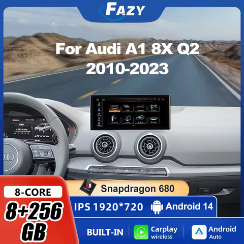 Qualcomm 665 Car Multimedia CarPlay For Audi A1 Q2 2010-2023 Auto Radio GPS Player Navi Stereo DSP W