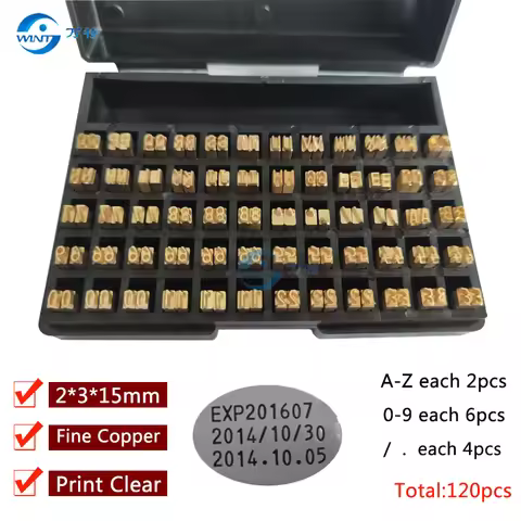 2*3*15mm Hot stamping letters thermal ribbon printing alphabet font for expiration coding machine da