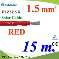 15 Meters Solar Wire PV1 H1Z2Z2-K 1x1.5 Sq.mm. DC Cable Cell Red