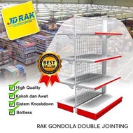 Rak Gondola Swalayan Minimarket Toko Double Jointing (Rak Sambung)