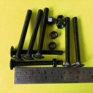 (15pcs) BAUT MUR CB 5.16 x 3" INCHI PAYUNG 7.5CM. BEMPER PAGAR TRUK / BAUT 12 KUNCI 12 HITAM / BAUT 