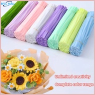 BFCC 100Pcs DIY Multicolour Fuzzy Wire Bouquet Material Twisted Stick Craft Flower Children Handmade