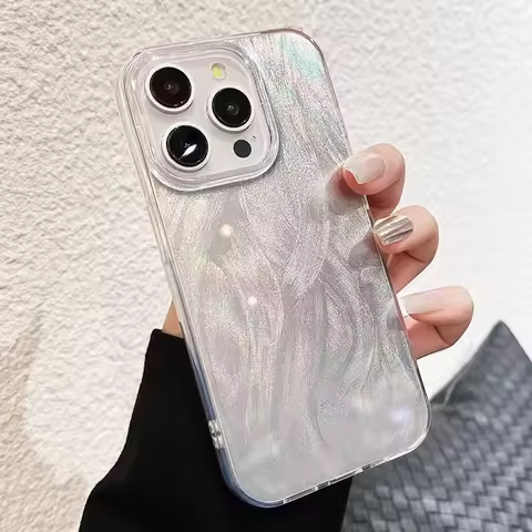 Luxury Laser Silver Phone Case For Xiaomi Poco X6 5G Cases M6 Pro 4G Case Poco X6 X3 X5 Pro Mi 11 Li