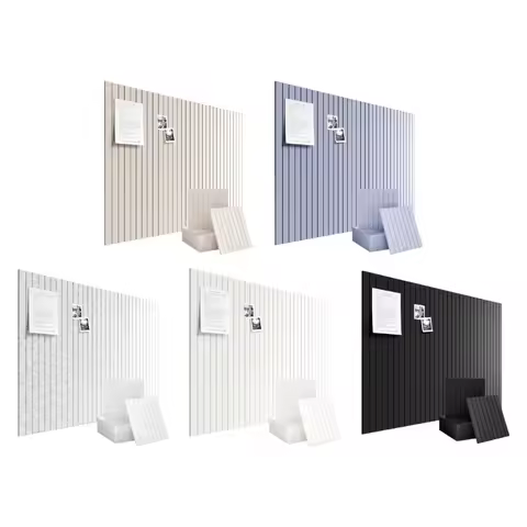 E5BB Cork Board Alternative Felt Bulletin Board Tile,6Pcs Slats Wall Paneling Cork Board for Office